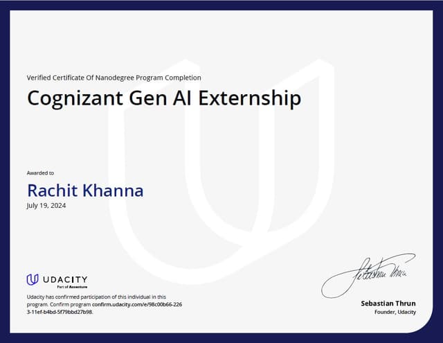 Cognizant Generative AI Externship